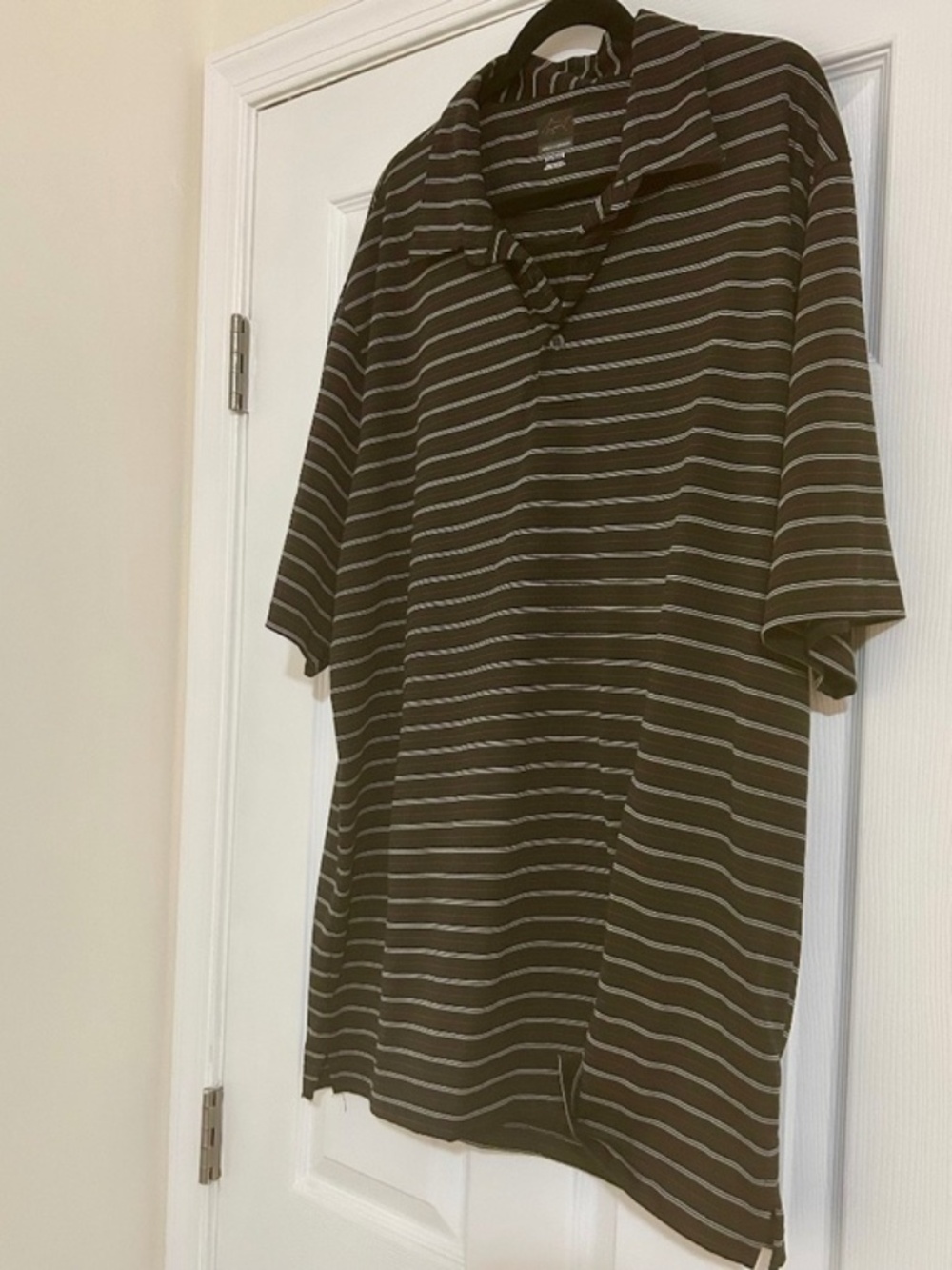 Greg Norman Play Dry Black Striped Golf Polo Shirt Men's XXL
